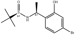 N-((S)-1-(4-溴-2-羟基苯基)乙基)-2-甲基丙烷-2-亚磺酰胺 结构式