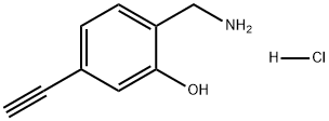 2-(氨甲基)-5-乙炔基苯酚盐酸盐 结构式