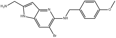 2-(氨甲基)-6-溴-N-(4-甲氧基苄基)-1H-吡咯并[3,2-B]吡啶-5-胺 结构式