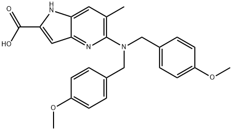 5-(双(4-甲氧基苄基)氨基)-6-甲基-1H-吡咯并[3,2-B]吡啶-2-羧酸 结构式