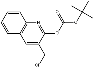 (3-(氯甲基)喹啉-2-基)碳酸叔丁酯 结构式