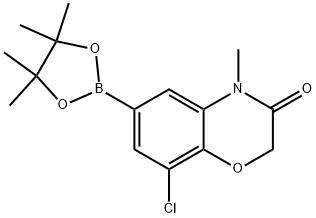 8-氯-4-甲基-6-(4,4,5,5-四甲基-1,3,2-二氧硼杂环戊烷-2-基)-2H-苯并[B][1,4]噁嗪-3(4H)-酮 结构式