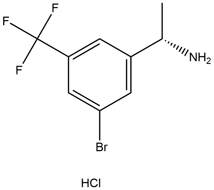 (S)-1-(3-bromo-5-(trifluoromethyl)phenyl)ethanamine hydrochloride 结构式