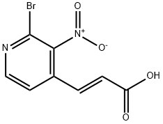 (E)-3-(2-溴-3-硝基吡啶-4-基)丙烯酸 结构式