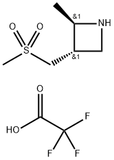 REL-(2R,3S)-2-甲基-3-((甲磺酰基)甲基)氮杂环丁烷2,2,2-三氟乙酸酯 结构式