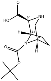 (1S,2S,5R)-8-(叔丁氧基羰基)-3,8-二氮杂双环[3.2.1]辛烷-2-羧酸 结构式