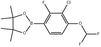 2-[3-氯-4-(二氟甲氧基)-2-氟苯基]-4,4,5,5-四甲基-1,3,2-二氧硼杂环戊烷 结构式