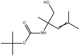 (1-羟基-2,4-二甲基戊-3-烯-2-基)氨基甲酸叔丁酯 结构式