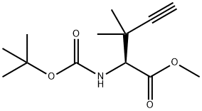 (S)-2-((叔丁氧基羰基)氨基)-3,3-二甲基戊-4-炔酸甲酯 结构式