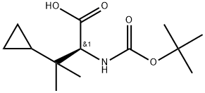 (S)-2-((叔丁氧基羰基)氨基)-3-环丙基-3-甲基丁酸 结构式