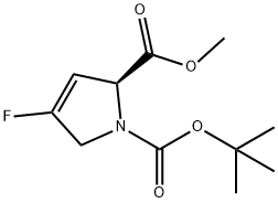 1-(叔丁基)2-甲基(S)-4-氟-2,5-二氢-1H-吡咯-1,2-二羧酸酯 结构式