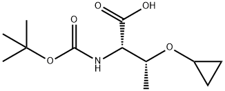 N-(叔丁氧羰基)-O-环丙基-L-苏氨酸 结构式