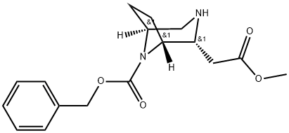 (1R,2R,5S)-2-(2-甲氧基-2-氧乙基)-3,8-二氮杂双环[3.2.1]辛烷-8-羧酸苄酯 结构式