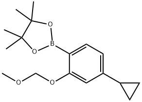 2-(4-环丙基-2-(甲氧基甲氧基)苯基)-4,4,5,5-四甲基-1,3,2-二氧硼杂环戊烷 结构式