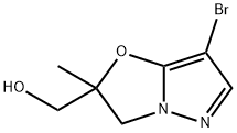 (7-溴-2-甲基-2,3-二氢吡唑并[5,1-B]唑-2-基)甲醇 结构式