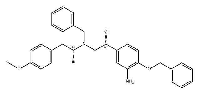 Benzenemethanol, 3-amino-α-[[[(1R)-2-(4-methoxyphenyl)-1-methylethyl](phenylmethyl)amino]methyl]-4-(phenylmethoxy)-, (αR)- 结构式