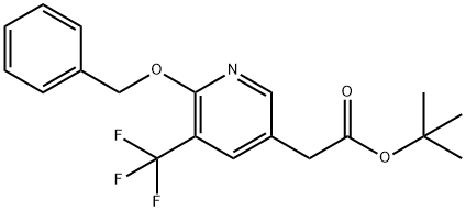 2-(6-(苄氧基)-5-(三氟甲基)吡啶-3-基)乙酸叔丁酯 结构式