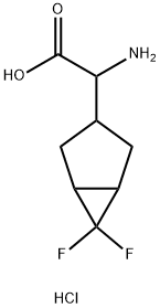 2-氨基-2-(6,6-二氟双环[3.1.0]己-3-基)乙酸 (盐酸盐) 结构式