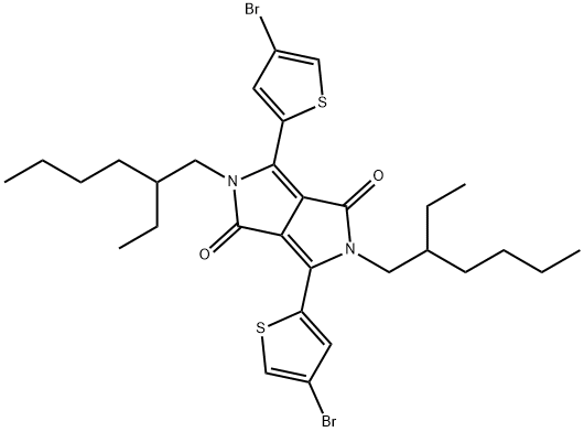 3,6-双(4-溴噻吩-2-基)-2,5-双(2-乙基己基)-2,5二氢吡咯并[3,4-C]吡咯-1,4-二酮 结构式