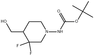 (3,3-二氟-4-(羟甲基)哌啶-1-基)氨基甲酸叔丁酯 结构式