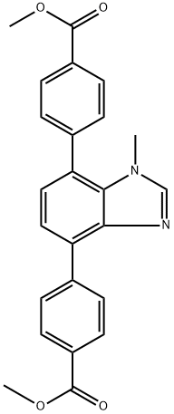 DIMETHYL 4,4'-(1-METHYL-1H-BENZO[D]IMIDAZOLE-4,7-DIYL)DIBENZOATE 结构式