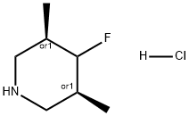 REL-(3S,4S,5R)-4-氟-3,5-二甲基哌啶盐酸盐 结构式