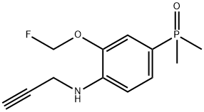 (3-(氟甲氧基)-4-(丙-2-炔-1-基氨基)苯基)二甲基氧化膦 结构式