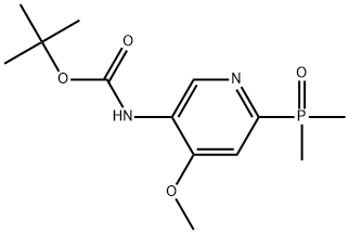 (6-(二甲基磷酰基)-4-甲氧基吡啶-3-基)氨基甲酸叔丁酯 结构式