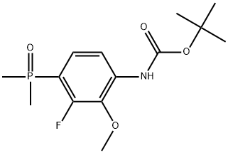 (4-(二甲基磷酰基)-3-氟-2-甲氧基苯基)氨基甲酸叔丁酯 结构式