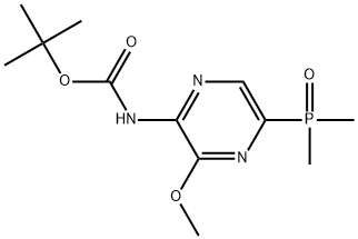 (5-(二甲基磷酰基)-3-甲氧基吡嗪-2-基)氨基甲酸叔丁酯 结构式