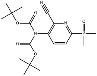 (2-氰基-6-(二甲基磷酰基)吡啶-3-基)亚氨基二碳酸二叔丁酯 结构式