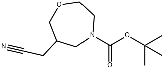 1,4-氧西平-4(5H)-羧酸,6-(氰基甲基)四氢-1,1-二甲基乙酯 结构式