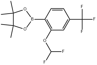 2-(2-(二氟甲氧基)-4-(三氟甲基)苯基)-4,4,5,5-四甲基-1,3,2-二氧硼杂环戊烷 结构式