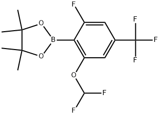 1,3,2-二氧硼杂环戊烷,2-[2-(二氟甲氧基)-6-氟-4-(三氟甲基)苯基]-4,4,5,5-四甲基 结构式