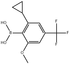 (2-环丙基-6-甲氧基-4-(三氟甲基)苯基)硼酸 结构式