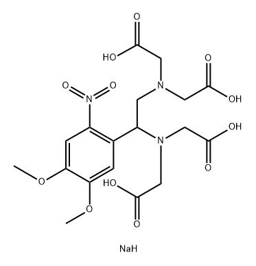 甘氨酸,N,N'-[1-(4,5-二甲氧基-2-硝基苯基)-1,2-乙二基]双[N-(羧甲基)-,四钠盐(9CL) 结构式