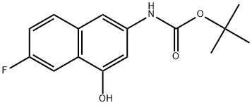 (6-氟-4-羟基萘-2-基)氨基甲酸叔丁酯 结构式