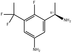 (R)-3-(1-氨乙基)-5-(1,1-二氟乙基)-4-氟苯胺 结构式