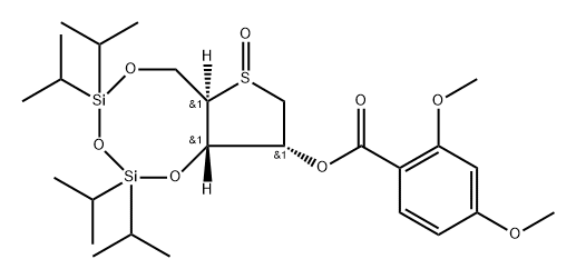 化合物 (R)-1,4-ANHYDRO-2-O-(2,4-DIMETHOXYBENZOYL)-3,5-O-(1,1,3,3-TETRAISOPROPYLDISILOXANE-1,3-DIYL)-4-SULFINYL-D-RIBITOL 结构式