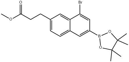 8-溴-6-(4,4,5,5-四甲基-1,3,2-二氧硼杂环戊烷-2-基)-2-萘丙酸甲酯 结构式