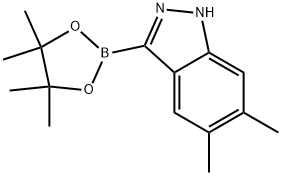 5,6-二甲基-3-(4,4,5,5-四甲基-1,3,2-二噁硼烷-2-基)-1H-吲唑 结构式
