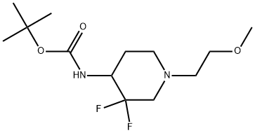 (3,3-二氟-1-(2-甲氧基乙基)哌啶-4-基)氨基甲酸叔丁酯 结构式