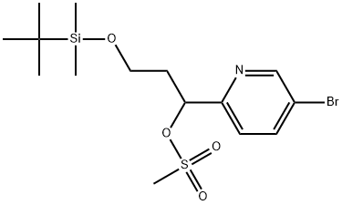 2-吡啶甲醇,5-溴-Α-[2-[(1,1-二甲基乙基)二甲基甲硅烷基]氧基]乙基]-,2-甲磺酸盐 结构式