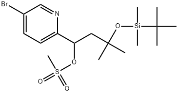 1-(5-溴吡啶-2-基)-3-((叔丁基二甲基甲硅烷基)氧基)-3-甲基丁基甲磺酸酯 结构式