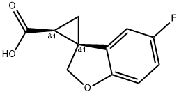REL-(1′R,2′R)-5-氟-2H-螺并[苯并呋喃-3,1'-环丙烷]-2'-羧酸 结构式