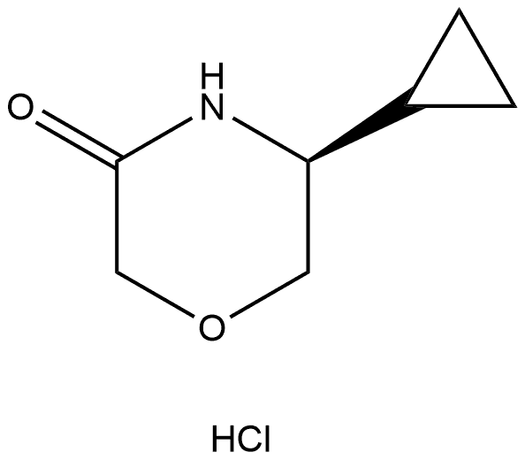 (S)-5-cyclopropylmorpholin-3-one hydrochloride 结构式