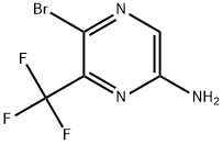 5-溴-6-(三氟甲基)吡嗪-2-胺 结构式