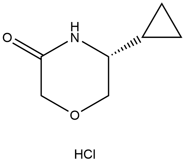 (R)-5-cyclopropylmorpholin-3-one hydrochloride 结构式