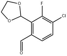 4-chloro-2-(1,3-dioxolan-2-yl)-3-fluorobenzaldehyde 结构式
