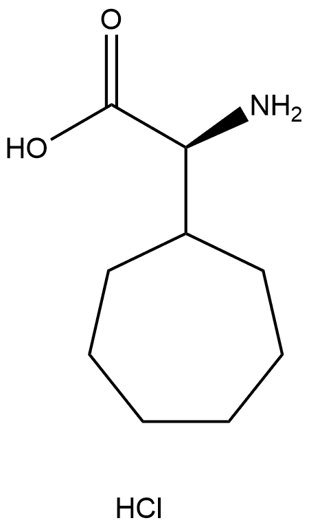 (S)-2-氨基-2-环庚基乙酸盐酸盐 结构式